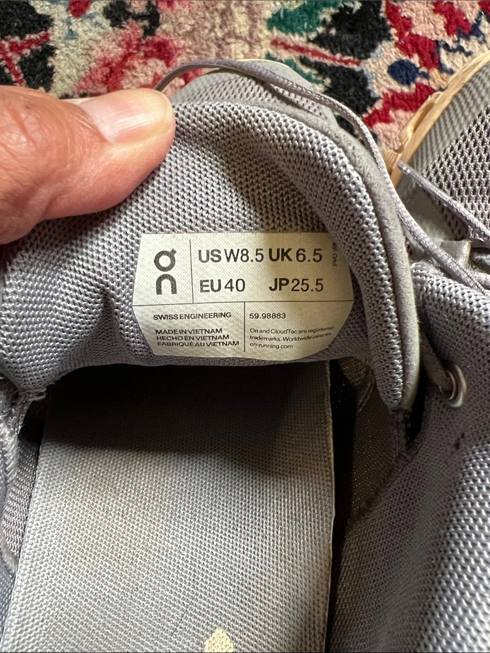 On Running Women’s Athletic Shoes in Light Gray with Tan Sole